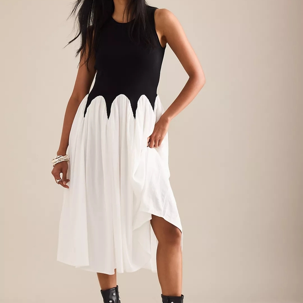 Anthropologie Siempre Michelle Sleeveless Color Block Midi Dress